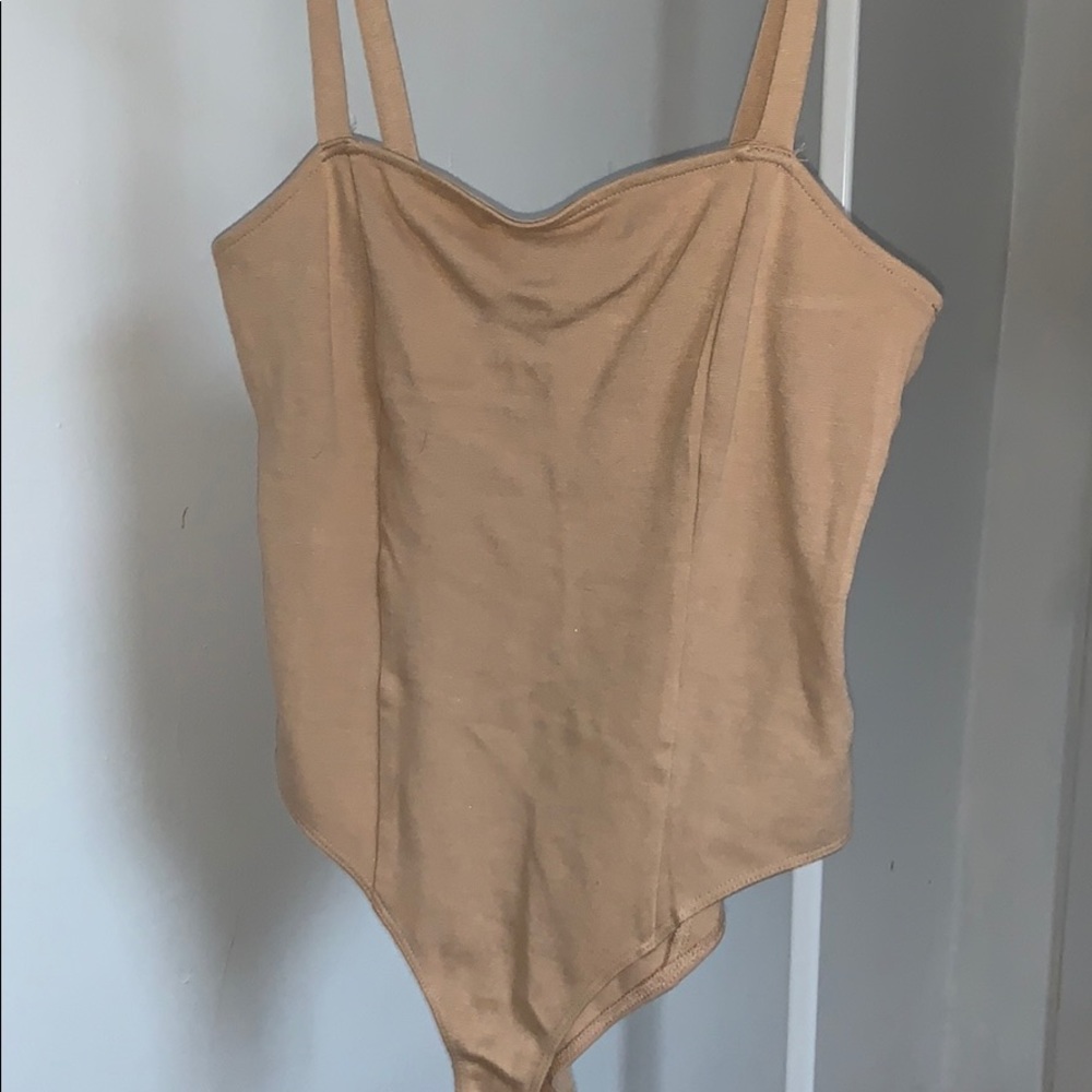 Nude strappy body suit top